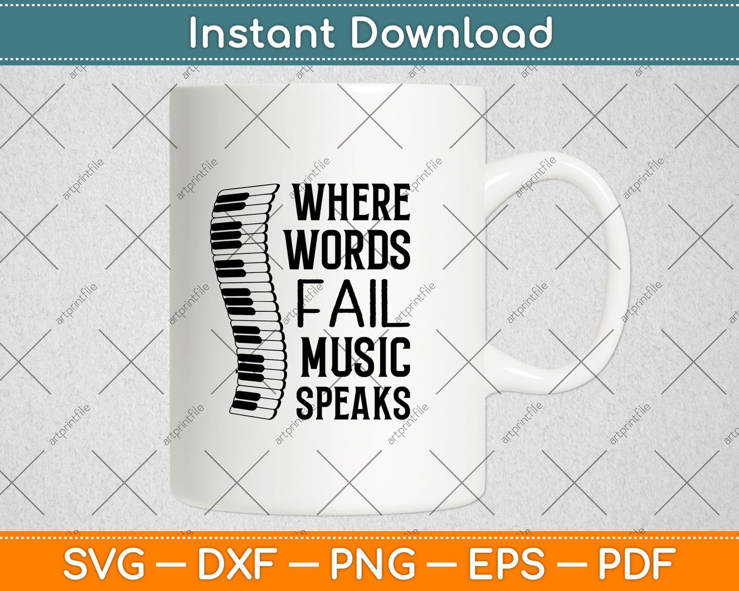 Where Words Fail Music Speaks Music Lovers Svg Digital Cutting File