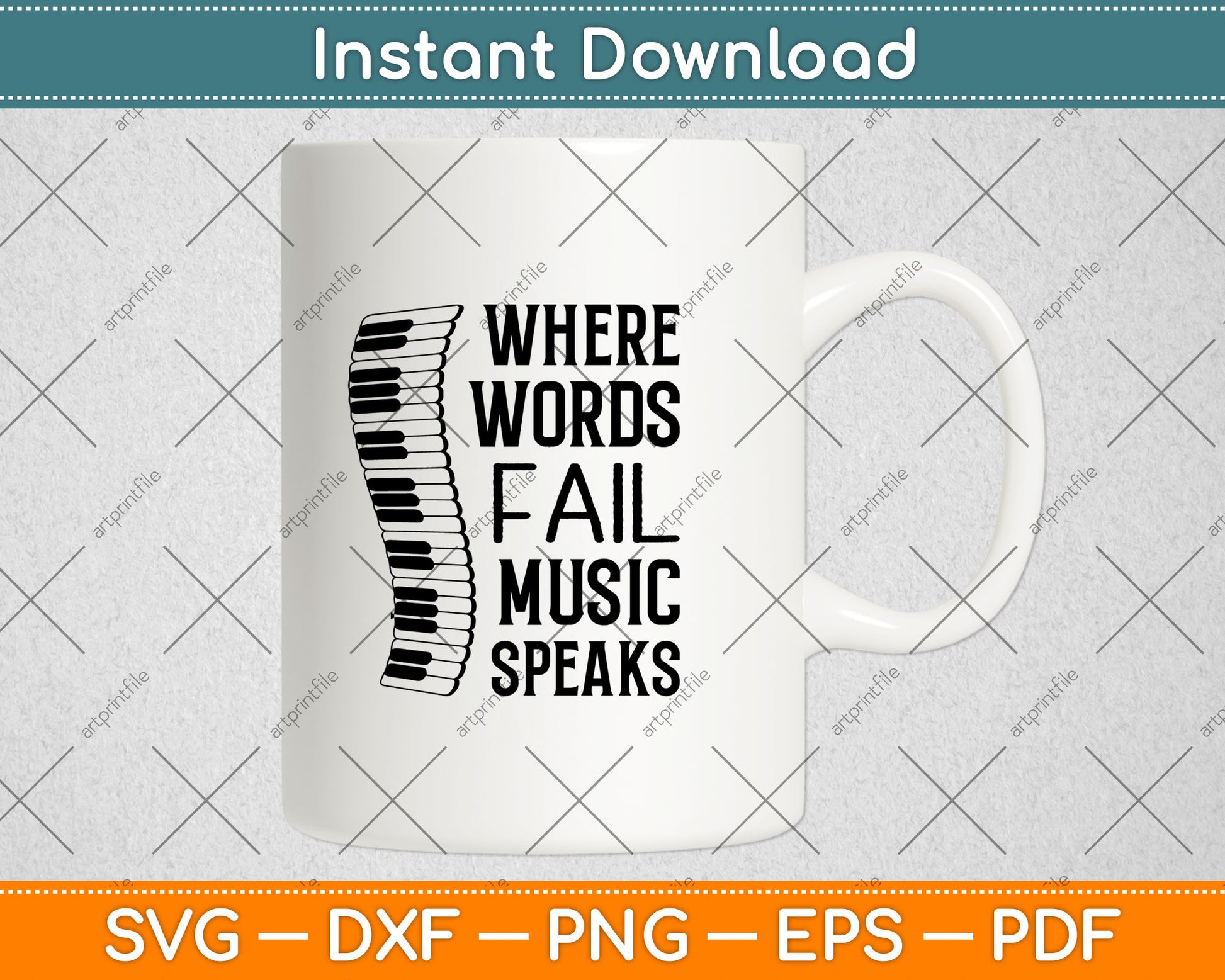Where Words Fail Music Speaks Music Lovers Svg Digital Cutting File