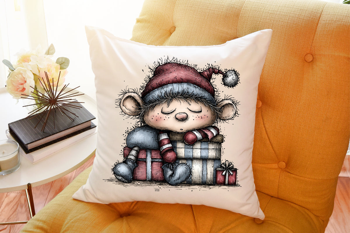Whimsical Christmas Elf Clipart Bundle Cute Watercolor Holiday Characters PNG