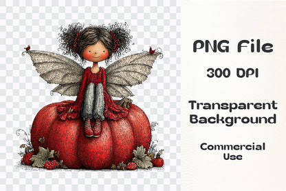 Whimsical Autumn Fairy Clipart PNG | 25 PNG Fall Fairy Woodland Bundle