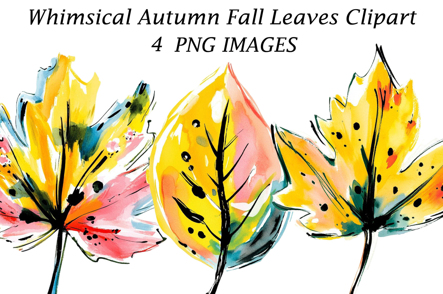 Whimsical Autumn Fall Leaves Clipart