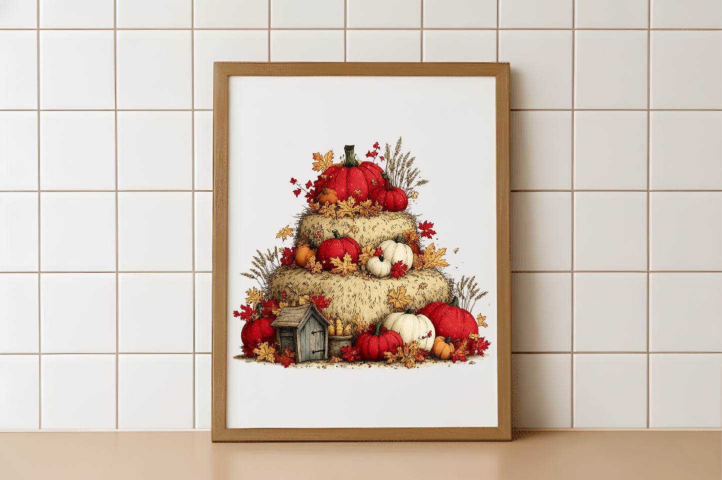 Autumn Farmhouse PNG Bundle | Whimsical Fall Farm Animals Clipart, Rustic Harvest & Thanksgiving Farmhouse Graphics