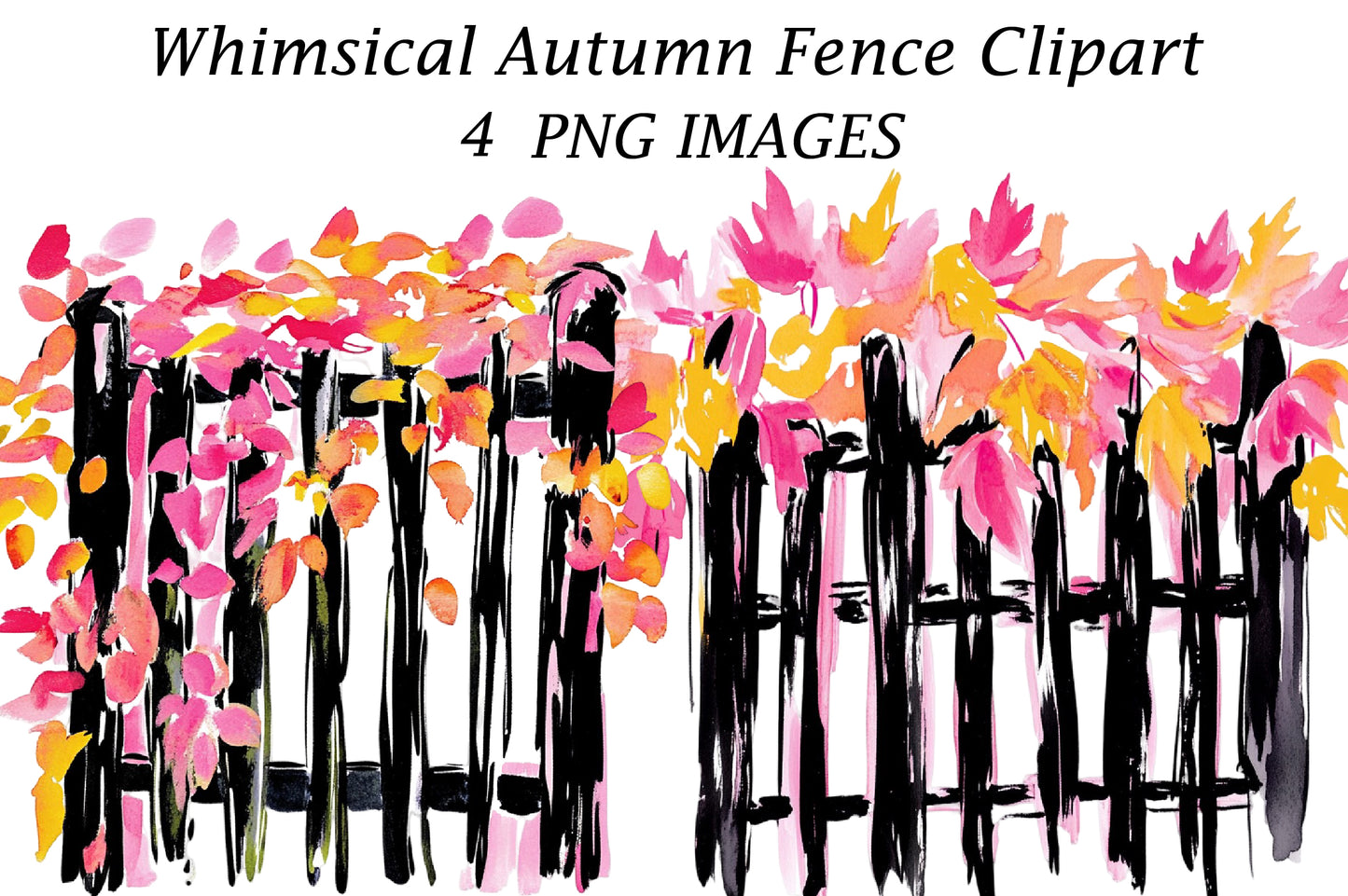 Whimsical Autumn Fence Clipart