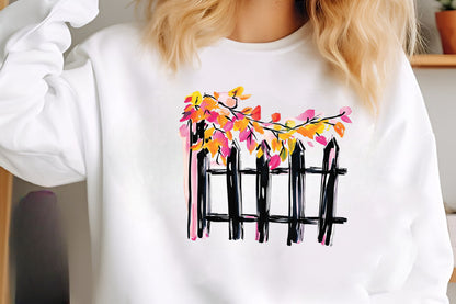 Whimsical Autumn Fence Clipart
