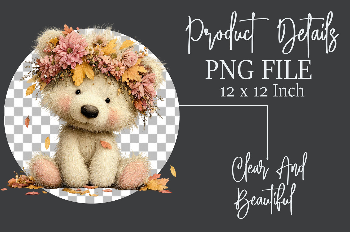 Whimsical Autumn Garden PNG Fairy Cottage Deer Floral Clipart Bundle