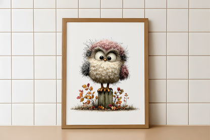Whimsical Autumn Owl PNG  Cute Fall Owl Harvest Clipart Bundle