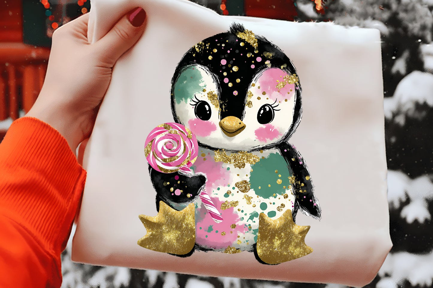 Brush Stock Christmas Penguin Clipart PNG – 4 Designs