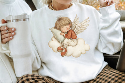 Whimsical Christmas Angel Clipart Bundle Cute Winter Fairy PNG