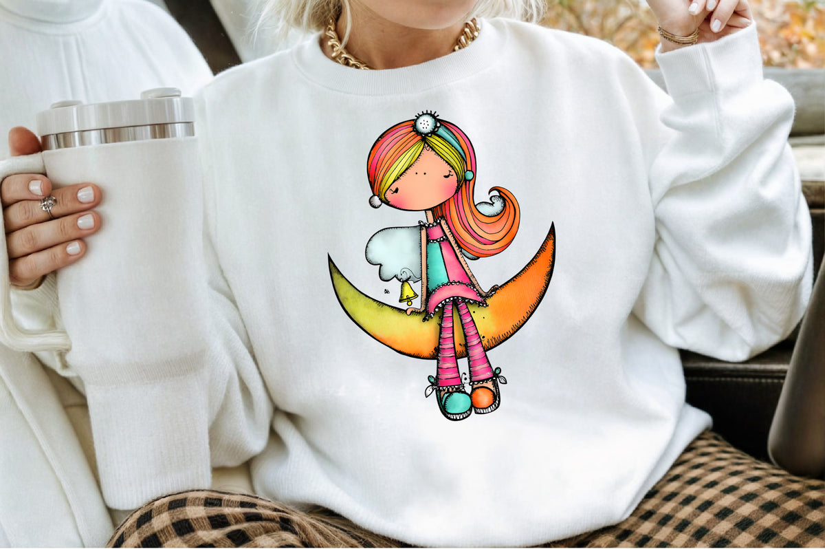 Whimsical Christmas Angel Clipart Bundle Colorful Fairy Holiday PNG