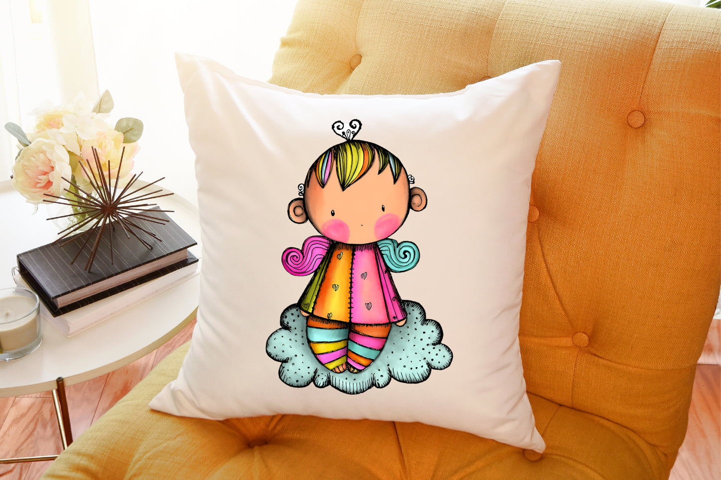 Whimsical Christmas Angel Clipart Bundle Colorful Fairy Holiday PNG