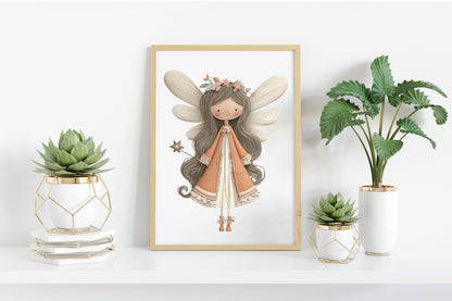 Whimsical Christmas Angel Clipart PNG Bundle | Cute Watercolor Holiday Angel Clipart