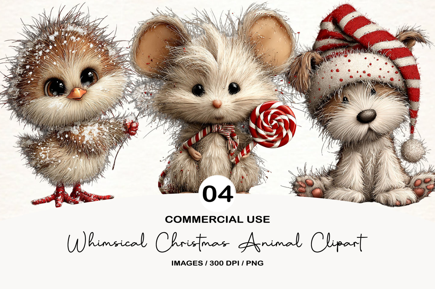 Whimsical Christmas Animal Clipart PNG