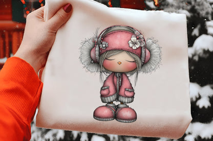 Pink Christmas Animal Clipart PNG