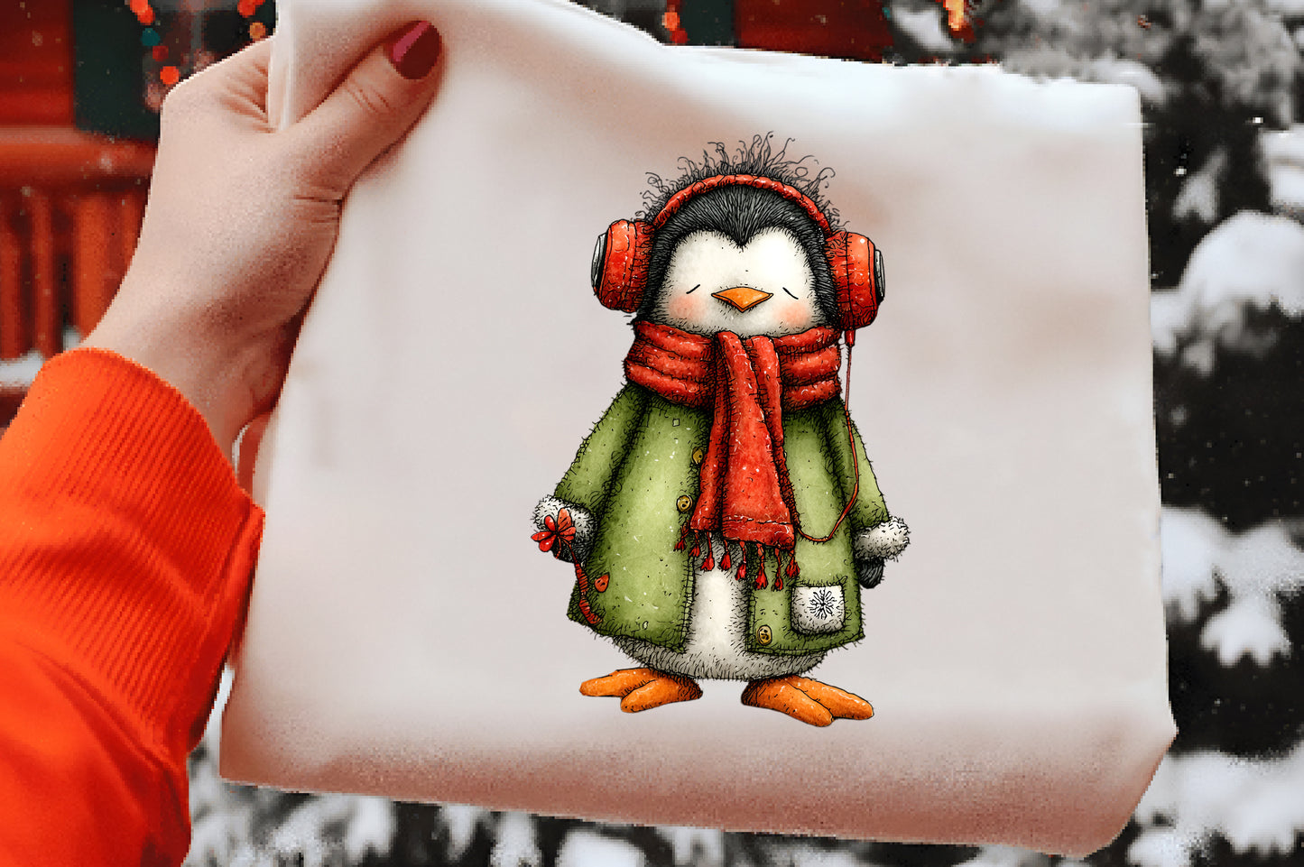 Whimsical Christmas Animal Clipart PNG Sublimation