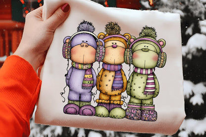 Whimsical Christmas Animal Clipart PNG