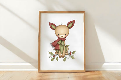 Whimsical Christmas Animals Clipart PNG