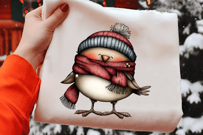 Whimsical Christmas Bird Clipart PNG