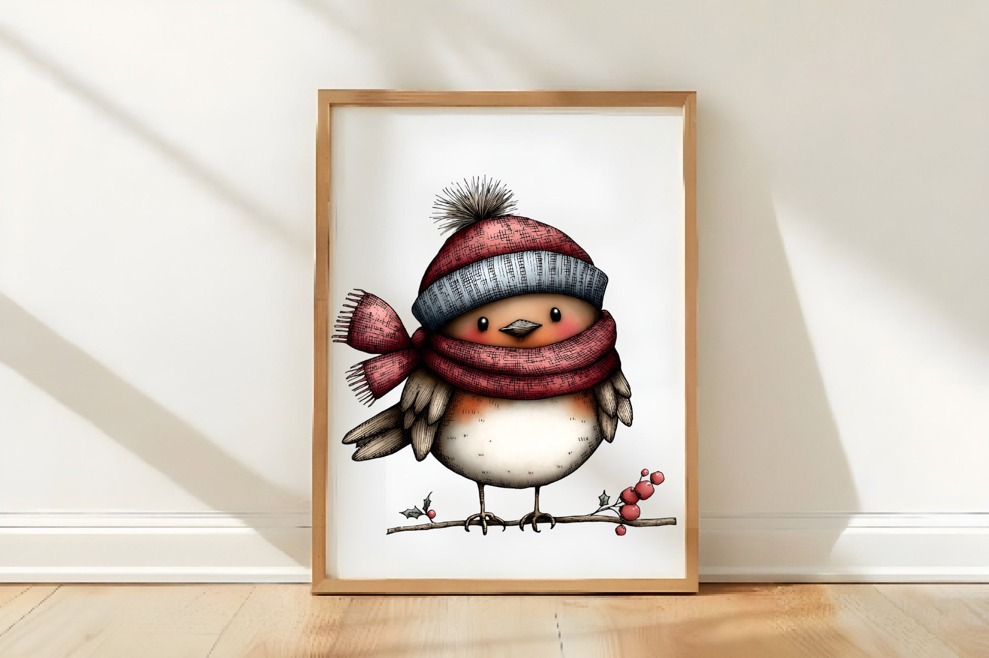 Whimsical Christmas Bird Clipart PNG