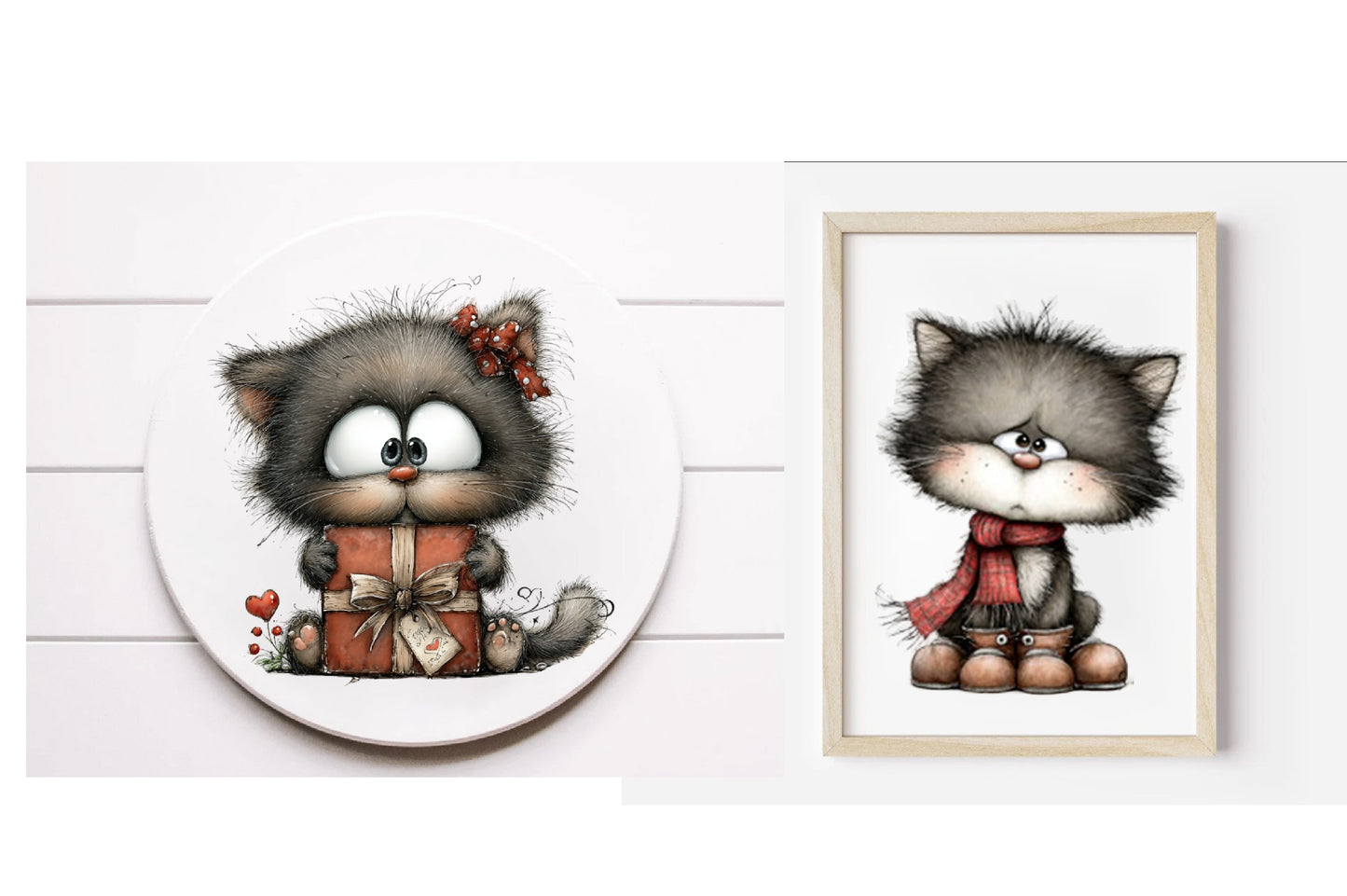 Whimsical Christmas Black Cat PNG | Cute Kitty Holiday Clipart Bundle | 13 Transparent PNG