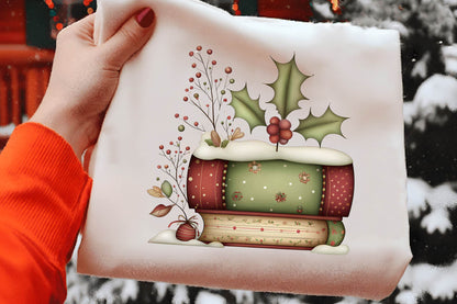 Whimsical Christmas Books Clipart PNG