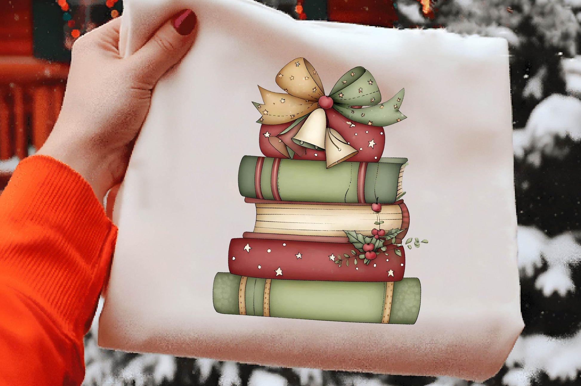 Whimsical Christmas Books Clipart PNG