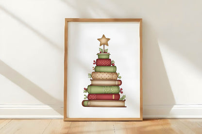 Whimsical Christmas Books Clipart PNG Bundle | Cozy Watercolor Holiday Book Clipart