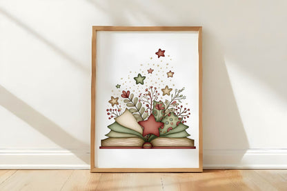 Whimsical Christmas Books Clipart PNG
