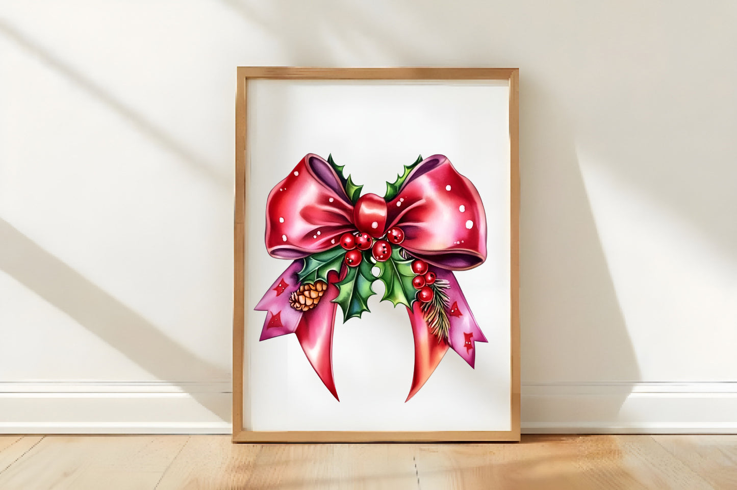 Whimsical Christmas Bow Clipart PNG Bundle | Cute Watercolor Holiday Ribbon Bow Clipart | Festive Christmas Bow PNG