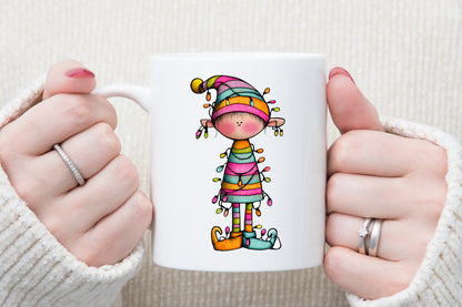 Whimsical Christmas Boy Clipart Bundle Colorful Holiday PNG
