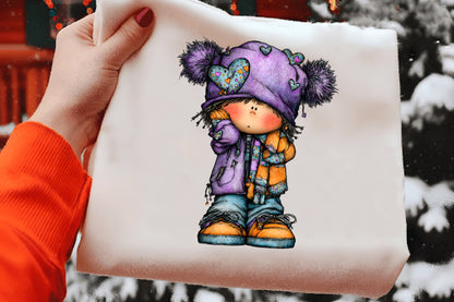 Whimsical Christmas Boy Clipart PNG