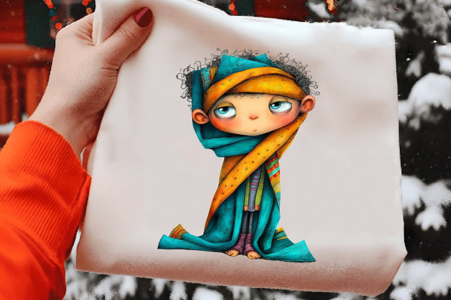 Whimsical Christmas Boy Clipart PNG