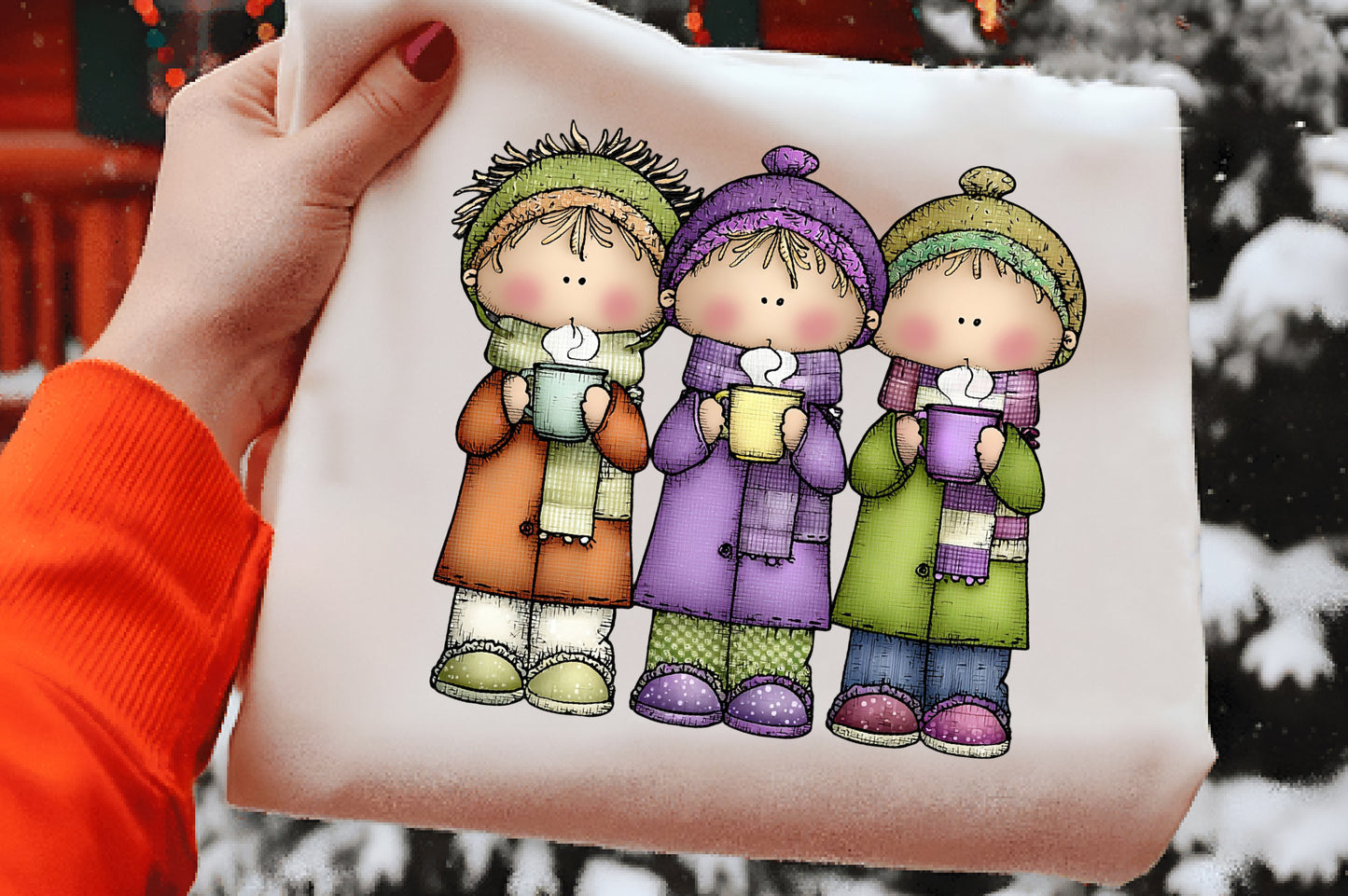 Whimsical Christmas Kids Clipart PNG