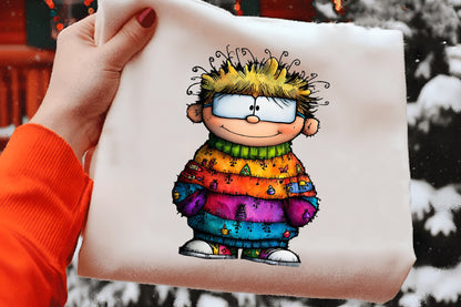 Whimsical Christmas Boy Clipart PNG