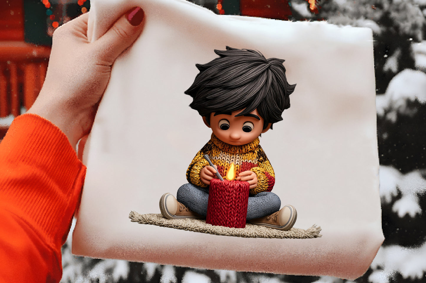 Whimsical Christmas Boy Clipart PNG