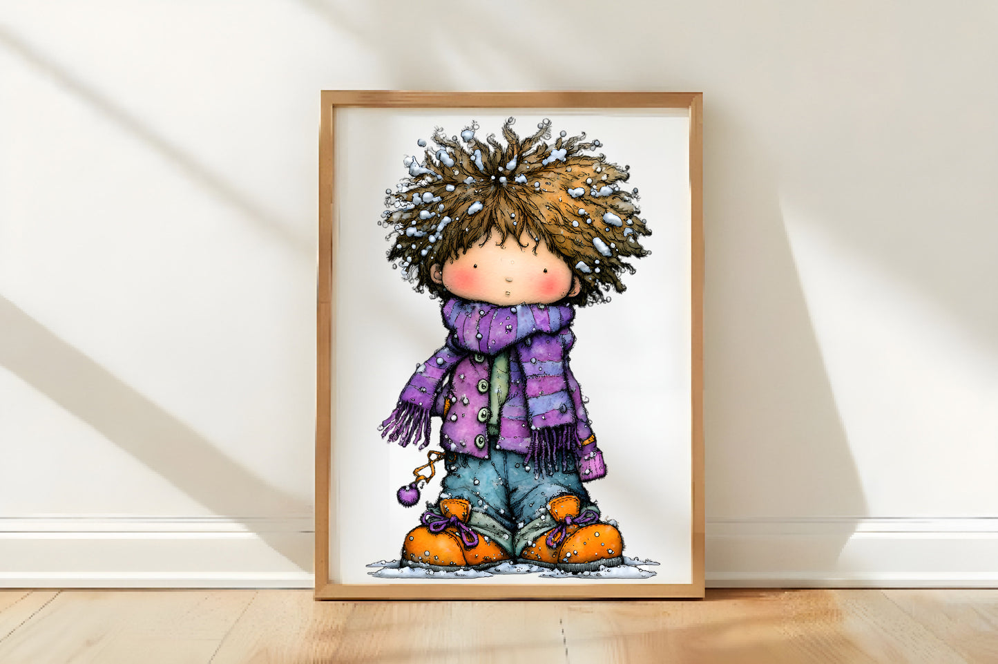 Whimsical Christmas Boy Clipart PNG