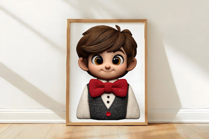 Whimsical Christmas Boy Clipart PNG