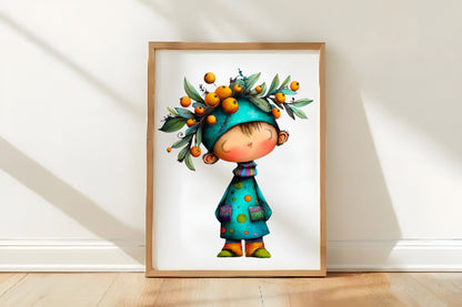 Whimsical Christmas Boy Clipart PNG