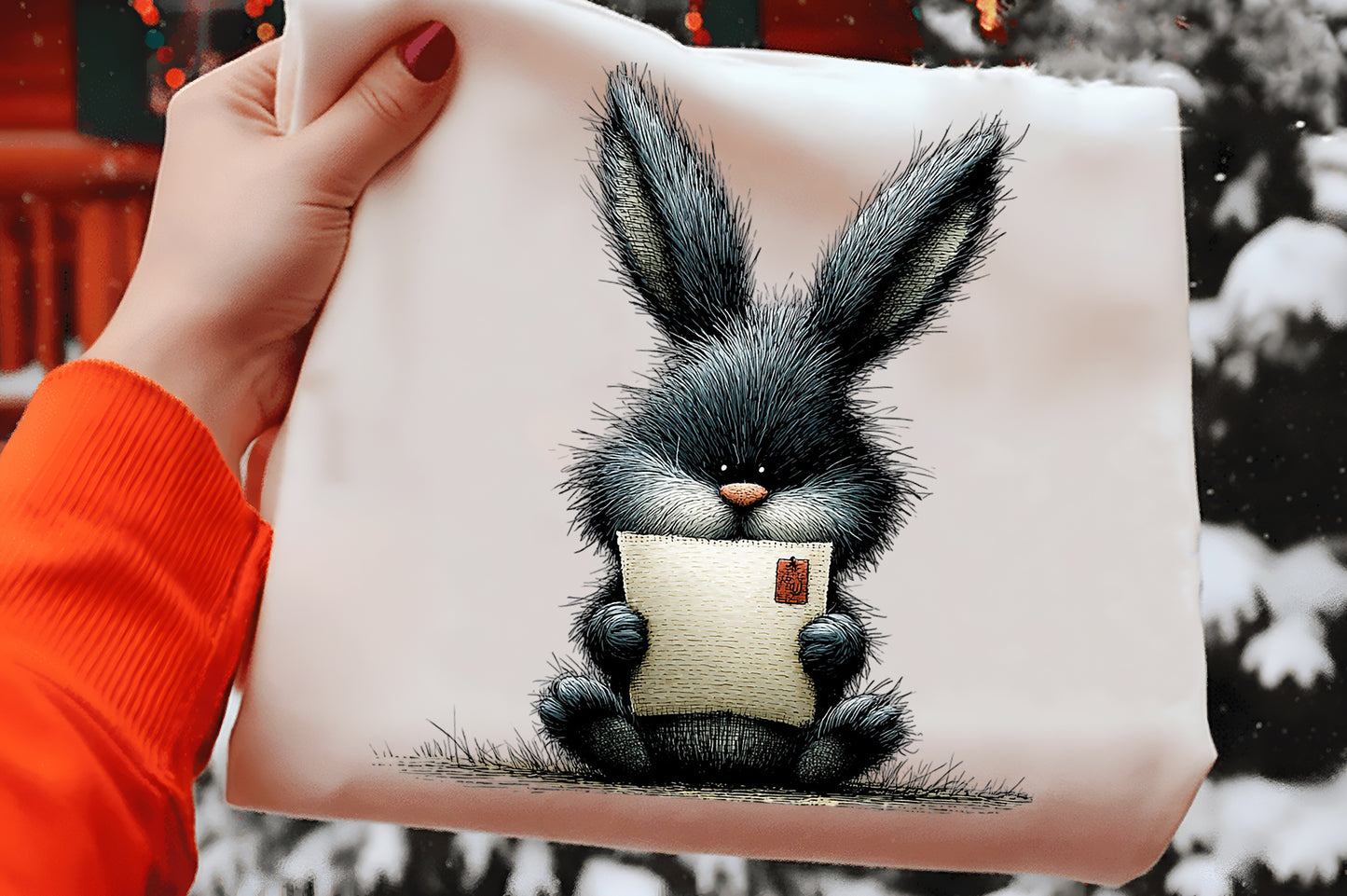 Whimsical Christmas Bunny Clipart Bundle