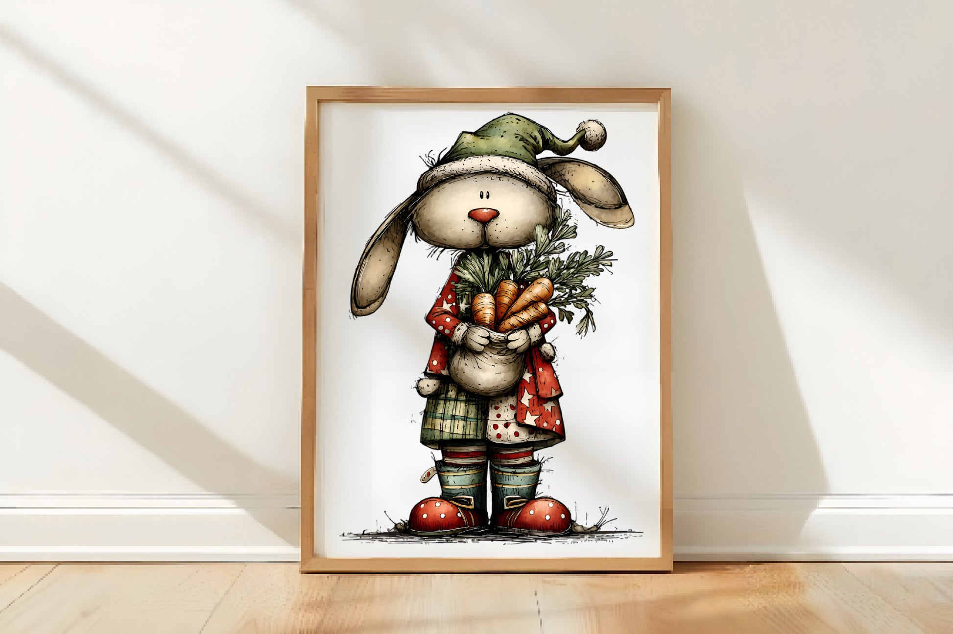 Whimsical Christmas Bunny Clipart PNG