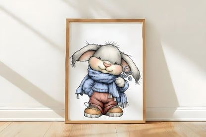 Whimsical Christmas Bunny Clipart PNG