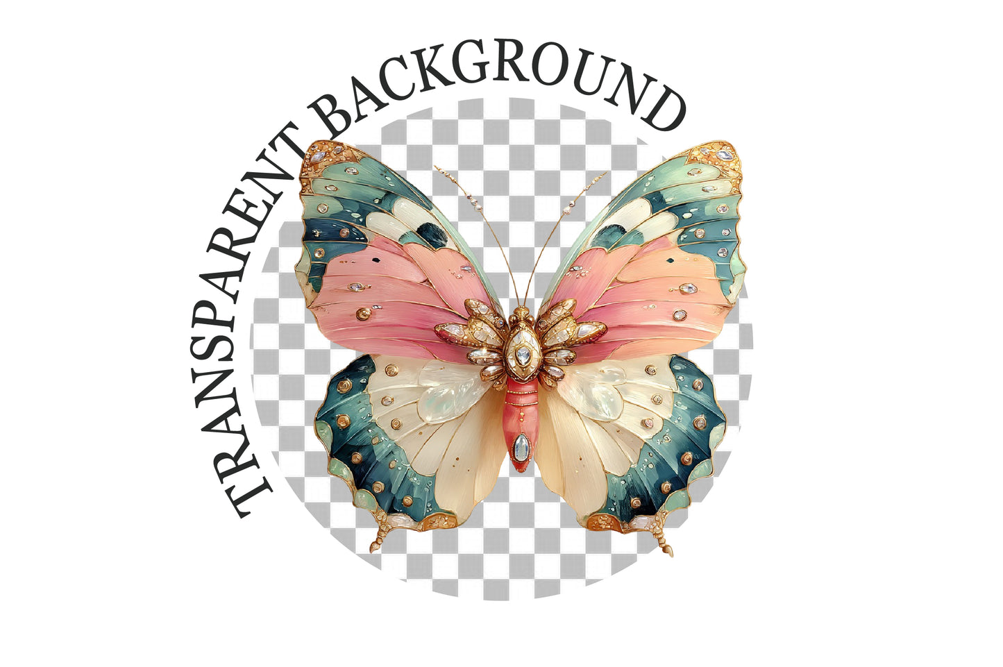 Whimsical Christmas Butterfly PNG Bundle Cute Holiday Butterfly Sublimation Designs