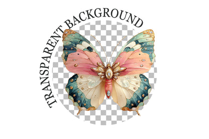 Whimsical Christmas Butterfly PNG Bundle Cute Holiday Butterfly Sublimation Designs