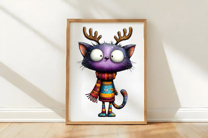 Whimsical Christmas Cat Clipart Bundle PNG