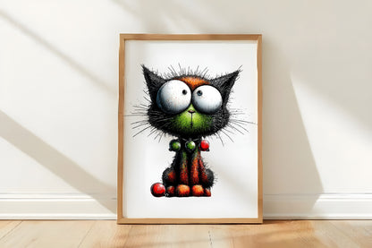 Whimsical Christmas Cat Clipart PNG