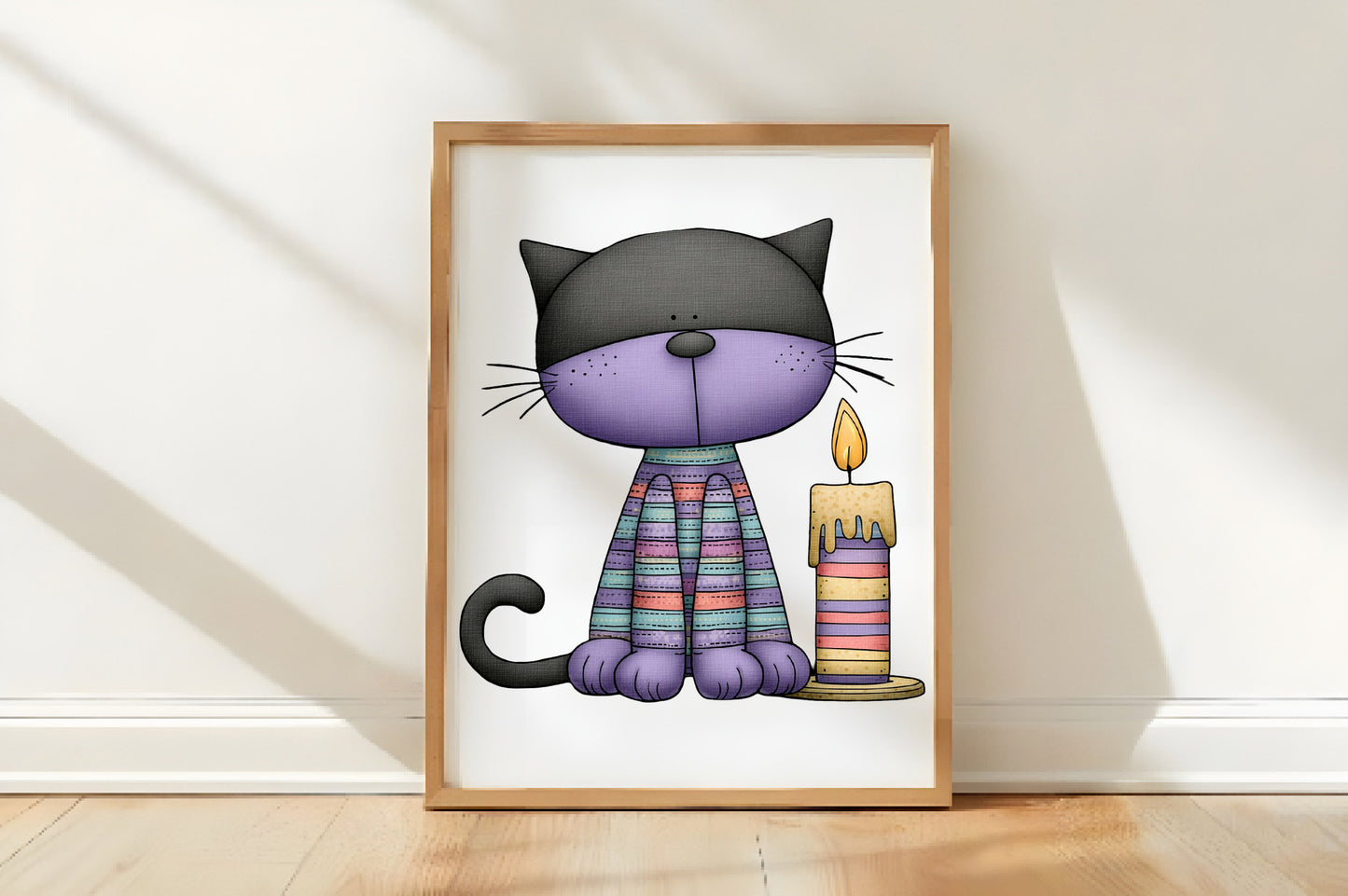 Whimsical Christmas Cat Clipart PNG
