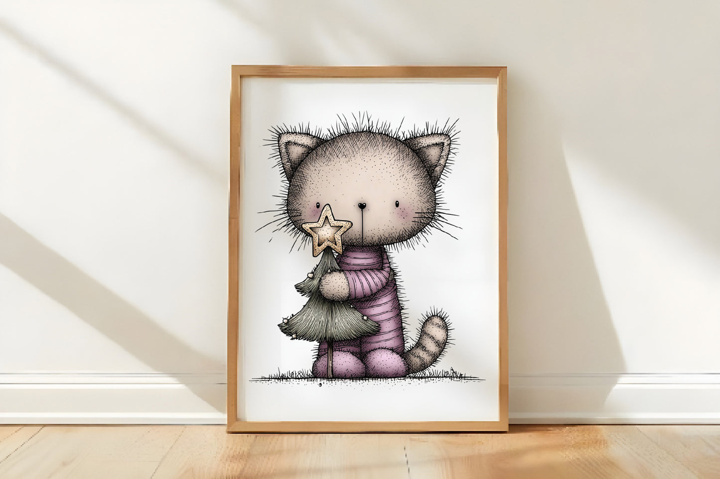 Whimsical Christmas Cat Clipart PNG Bundle | Cute Watercolor Holiday Kitty Clipart | Festive Christmas Cat PNG
