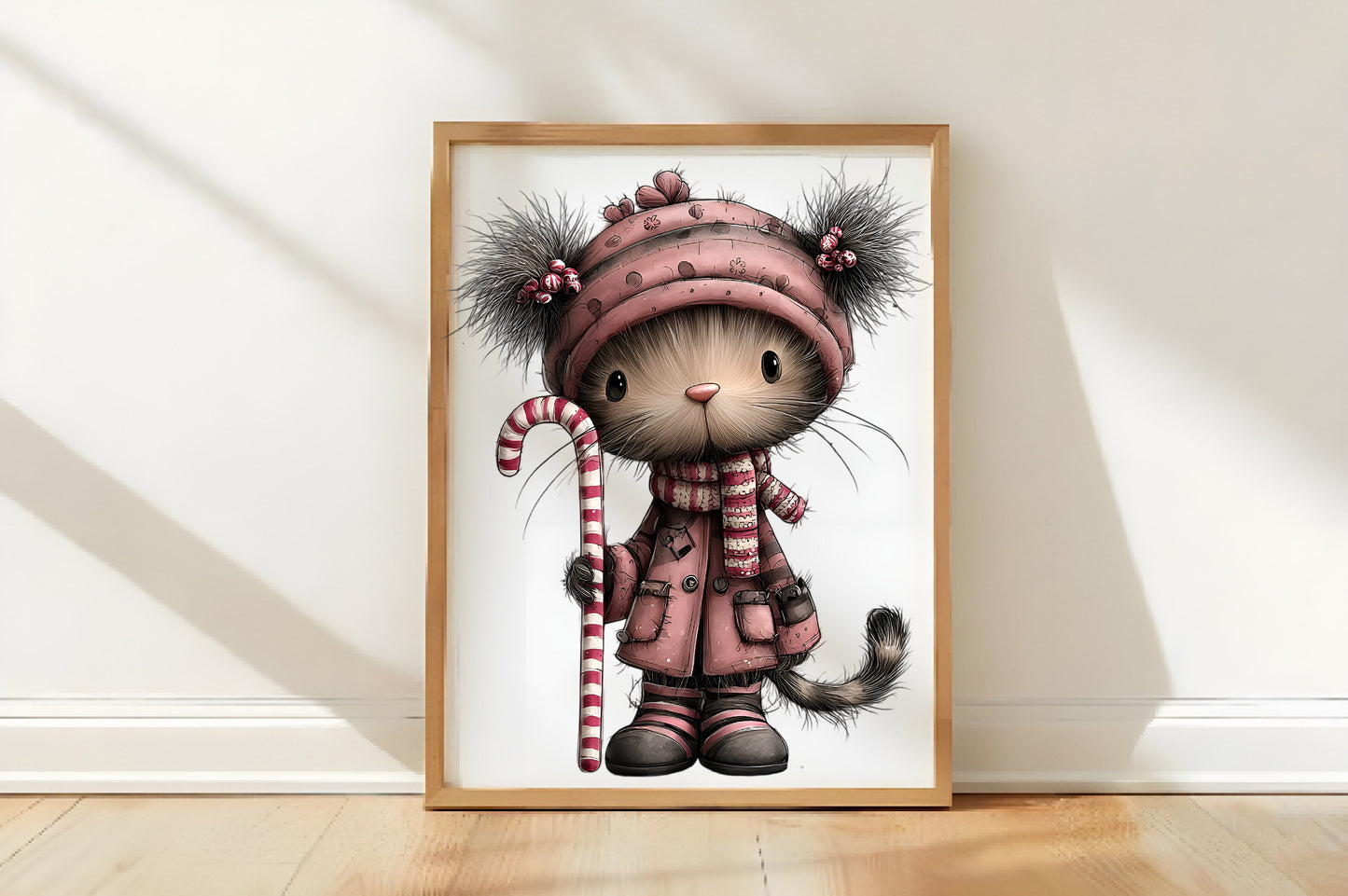 Whimsical Christmas Cat Clipart PNG | Cute Holiday Cat