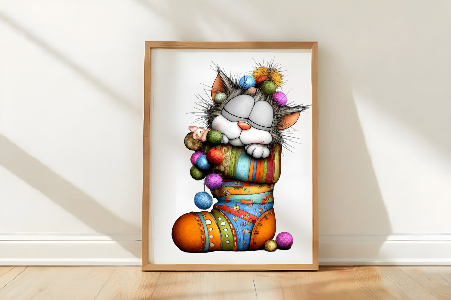 Whimsical Christmas Cat Clipart PNG Bundle | Cute Watercolor Holiday Cat Clipart | Festive Christmas Kitty PNG