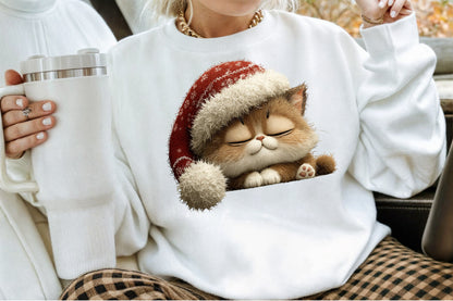 Whimsical Christmas Cat and Dog Watercolor Clipart PNG Bundle