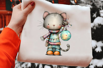 Whimsical Christmas Cats Clipart PNG Sublimation